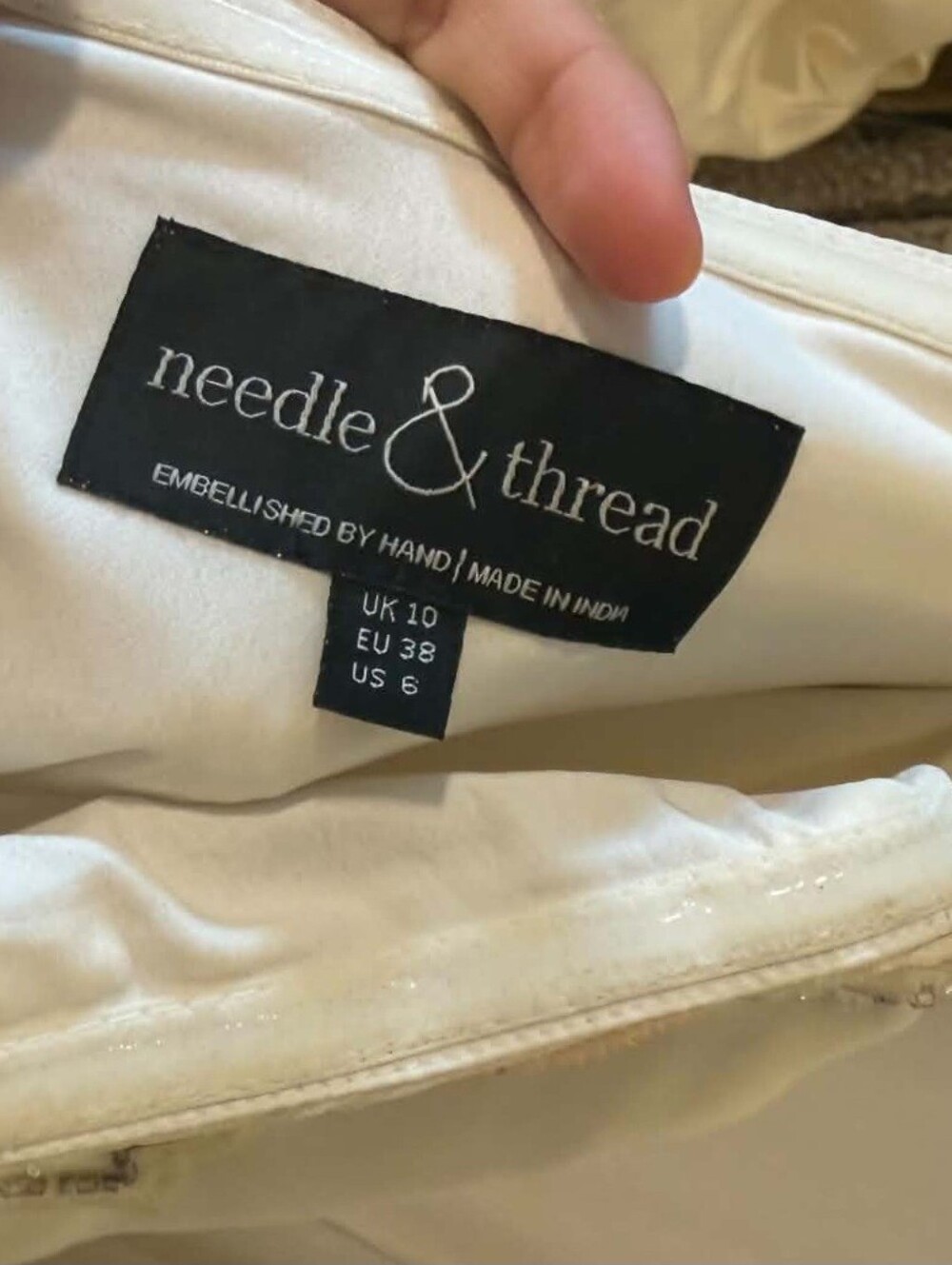 Needle & Thread Size 6 Ivory Sequin Floral Embellished Maxi Gown - Picture 5 of 11